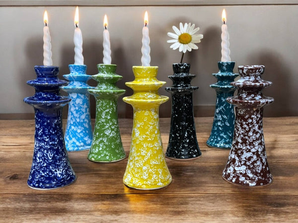 Moroccan Ceramic Candle Holders – Hand-Painted Artisan Decor