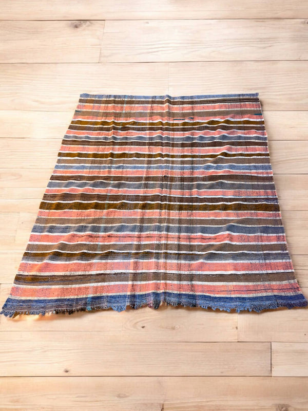Moroccan Vintage Berber Striped Kilim Rug: Explore Enduring Beauty