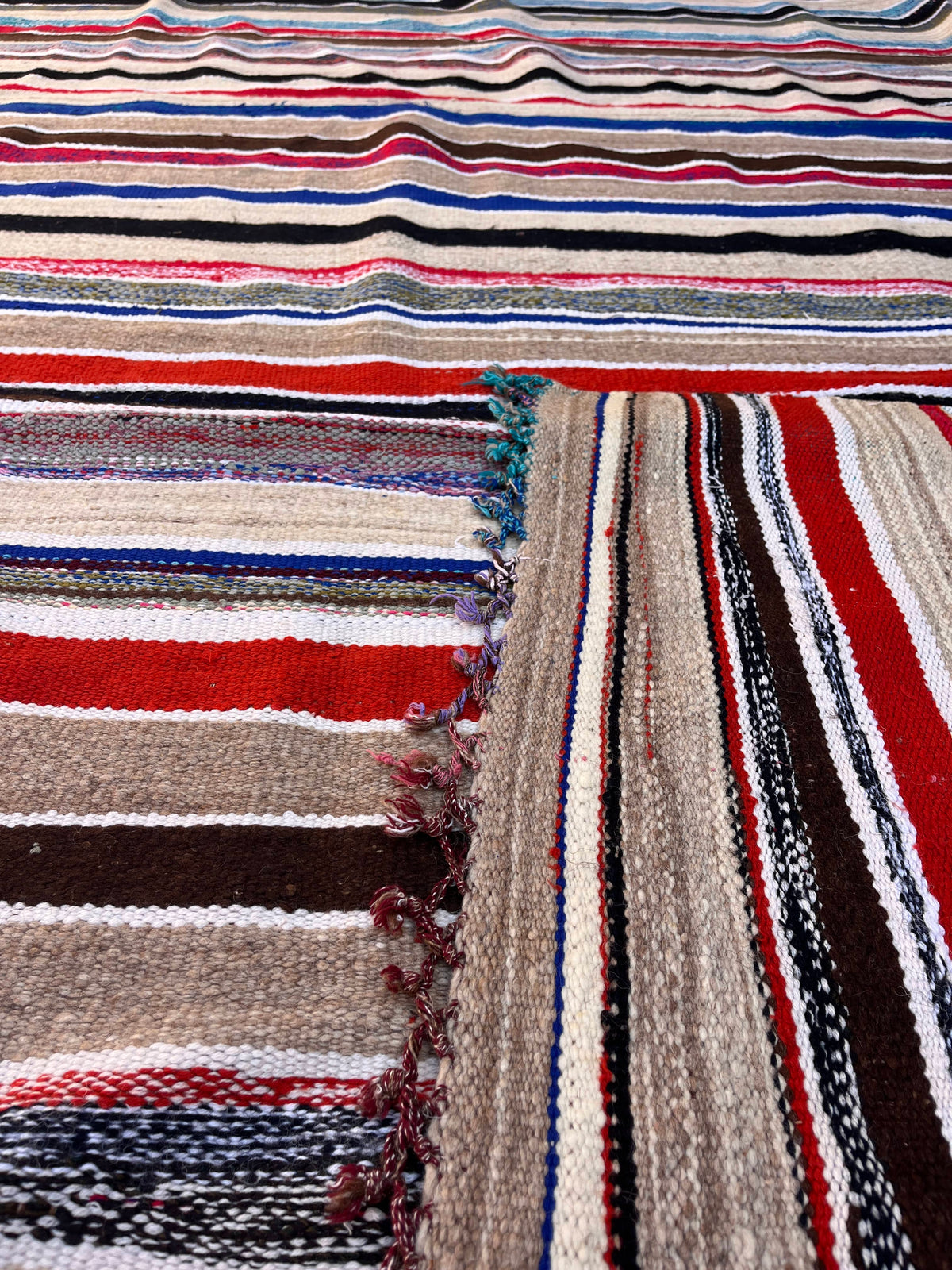 Moroccan Vintage Berber Striped Kilim Rug: Explore Enduring Beauty