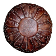 Moroccan Brown Round Pouf: A Rustic Touch of Elegance