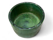 Handmade Moroccan Vintage Shaded Green Glaze Tamegroute Planter/Pot: Unique Ceramic Pottery for Plants