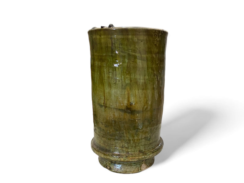 Artisan Handmade Moroccan Tamegroute  Green  Glazed Vase