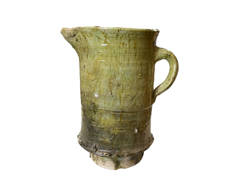 Artisan Handmade Moroccan Tamegroute  Ochre Glazed Vase