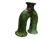 Handcrafted Moroccan Green Tamegroute Elephant's Foot Candlestick Sculpture