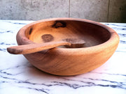 Moroccan Walnut Wood Salad Bowl Set 