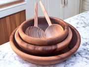 Moroccan Walnut Wood Salad Bowl Set 