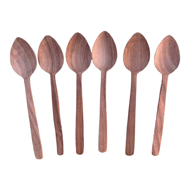 Six walnut spoon