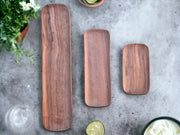 Hand-Carved Walnut Wood Trays Set of 3: A Moroccan Artistry on Your Table - handmade by Moroccantastics - wood work