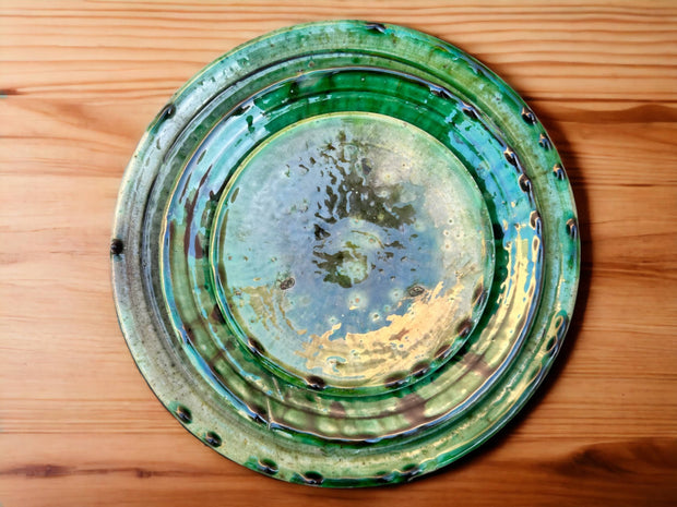 Tamegroute Green Glazed Pottery: Set of 6 Plates