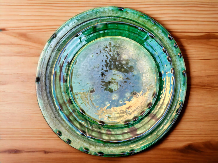 Tamegroute Green Glazed Pottery: Set of 6 Plates
