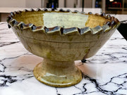 Tamgroute Ochre Fruit Bowl, Tamegroute Bowls Ochre Glazed Pottery, Pedestal bowls, Nesting bowls