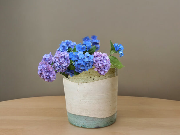Handmade Moroccan Vintage Shaded  Glaze Tamegroute Planter/Pot: Unique Ceramic Pottery for Plants