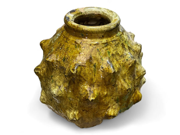 Artisan Handmade Moroccan Tamegroute   Ochre Glazed Vase