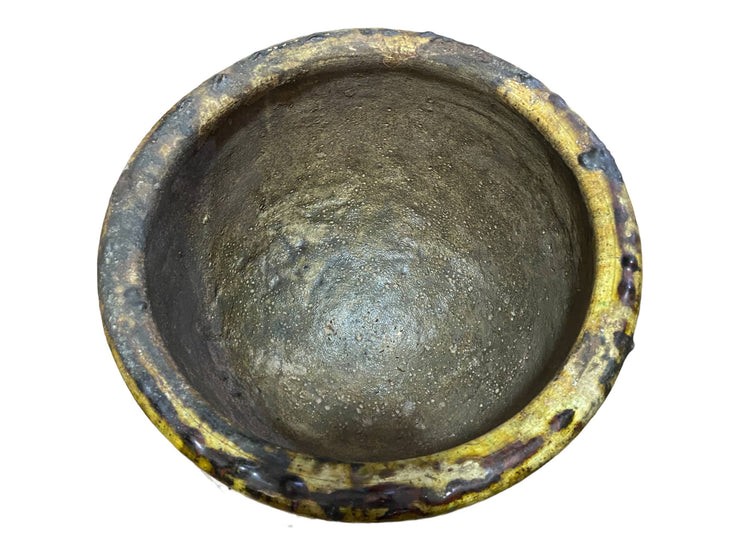 Handmade Moroccan Vintage Tamegroute Three-Legged Planter