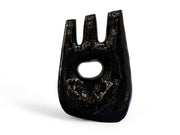 Handcrafted Moroccan Tamegroute Abstract Black Picasso Sculpture Triple Candlestick Holder