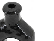 Handcrafted Moroccan  Tamegroute Black Abstract Elephant's Foot Candlestick Sculpture