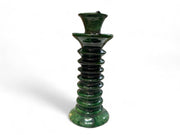 Handmade Moroccan Tamegroute Green Glaze Twisted Candle Holder