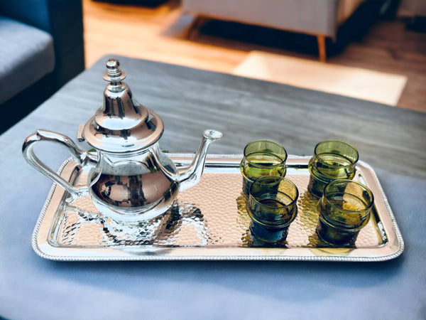 Handcrafted Moroccan Teapot & Tray Set