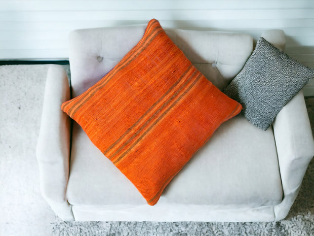 Artisan-Crafted Moroccan Handwoven Kilim Pillow and Berber Style Cushion, Perfect for Boho-Inspired Cozy Home Decor with Moroccan Handmade Wool Touch.