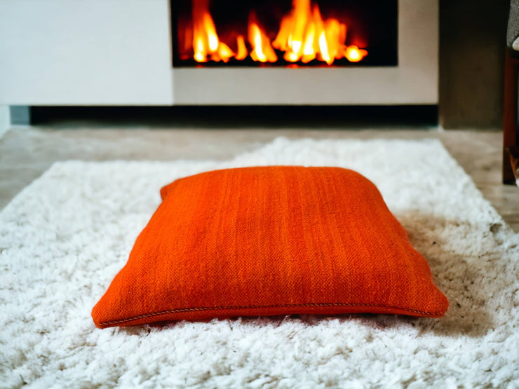 Artisan-Crafted Moroccan Handwoven Kilim Pillow and Berber Style Cushion, Perfect for Boho-Inspired Cozy Home Decor with Moroccan Handmade Wool Touch.