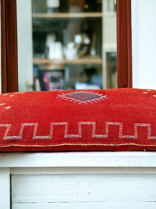 Moroccan Cactus Lumbar, Sabra Silk, Berber Cushion -  Sofa Pillow, Bohemian Style Cushion Cover
