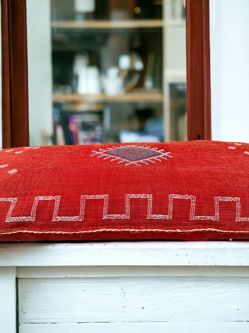 Moroccan Cactus Lumbar, Sabra Silk, Berber Cushion -  Sofa Pillow, Bohemian Style Cushion Cover