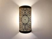 Set of 2 Moroccan Brass Wall Sconces – Handmade Boho Wall Lights for Bedroom, Hallway, or Living Room Decor