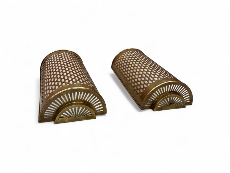 Set of 2 Moroccan Brass Wall Sconces 