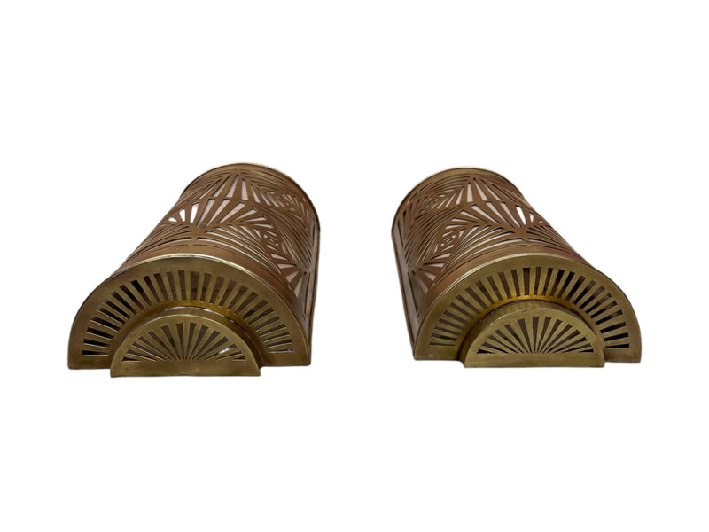 Set of 2 Handmade Moroccan Brass Wall Sconces