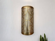 Set of 2 Handmade Moroccan Brass Wall Sconces