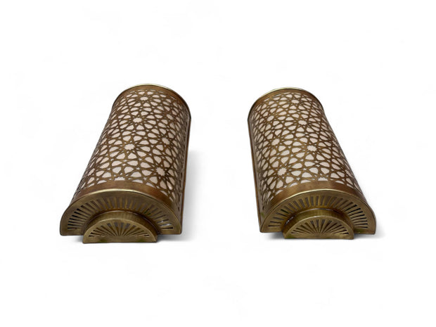 Set of 2 Moroccan Brass Wall Sconces