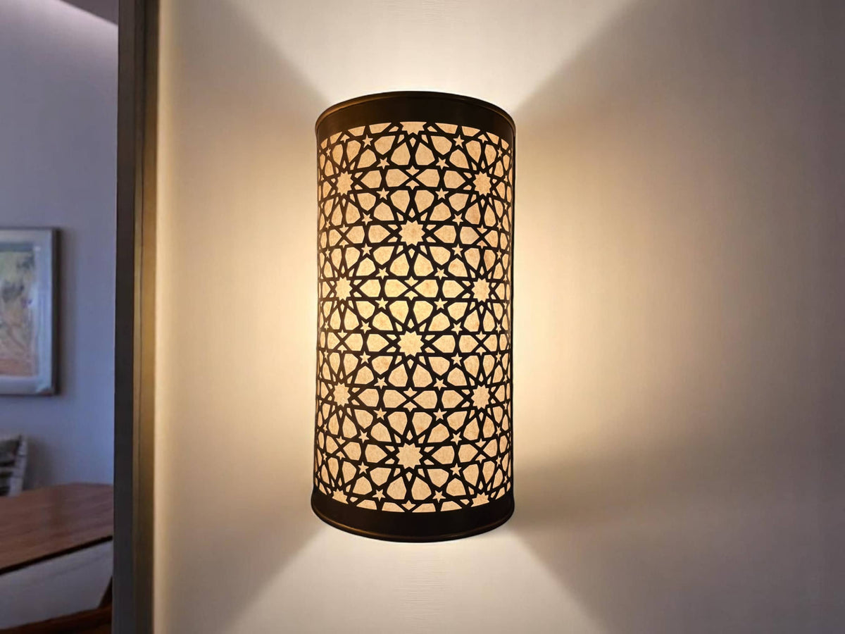 Set of 2 Moroccan Brass Wall Sconces