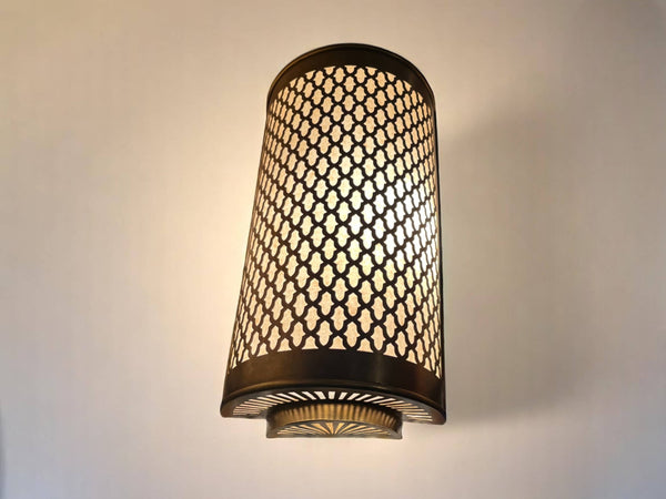 Set of 2 Moroccan Brass Wall Sconces 