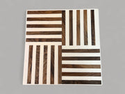 Square Walnut Wood and White Resin Side Table