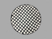 Black and White Resin Round Side Table with Black & Gold Iron Folding Base