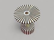 White Resin and Walnut Wood Folding Side Table – Handmade Modern Accent Table