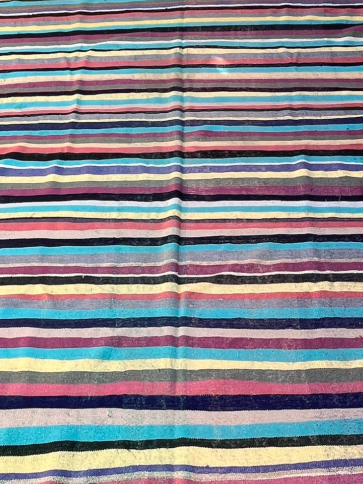 Moroccan Vintage Berber Striped Kilim Rug: Explore Enduring Beauty