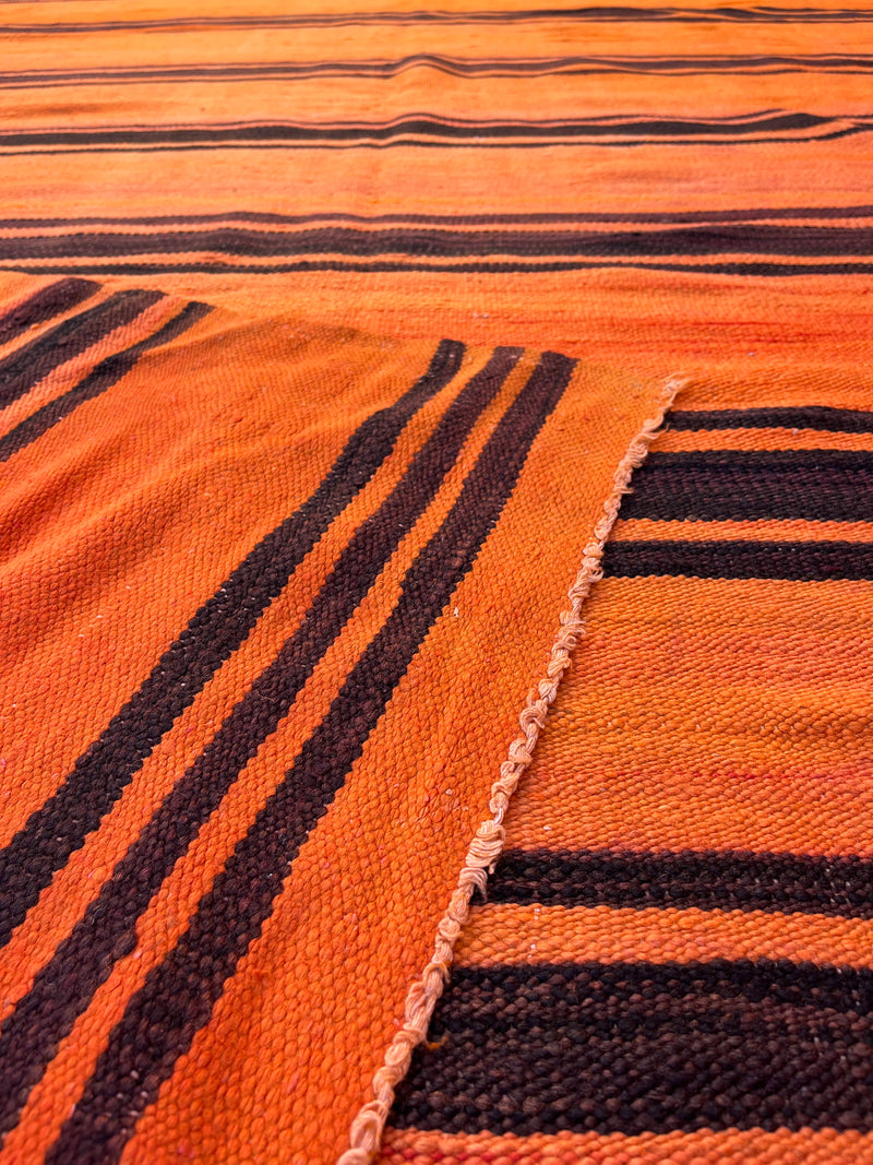  Handwoven Moroccan Kilim Rug (11.4 x 5.6 ft)