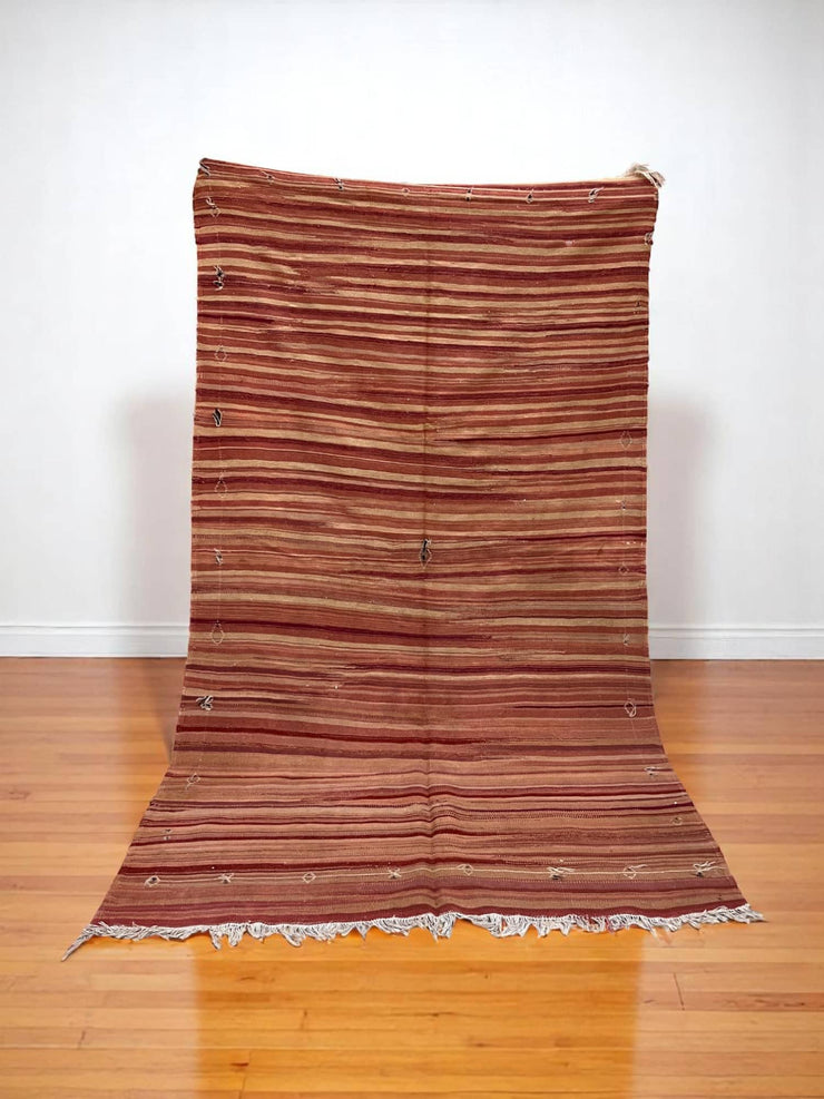 Vintage Moroccan Kilim Rug – Handwoven Wool – 200 x 98 cm