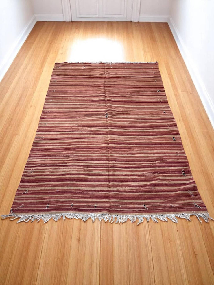 Vintage Moroccan Kilim Rug – Handwoven Wool – 200 x 98 cm