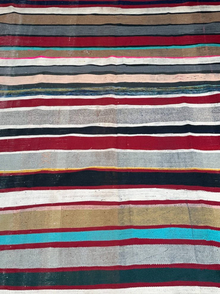 Moroccan Vintage Berber Striped Kilim Rug: Explore Enduring Beauty
