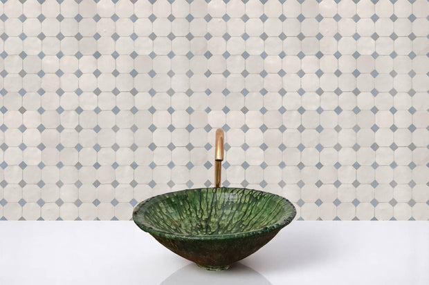 Handcrafted Light Gray & Gray Moroccan Zellige Tiles 
