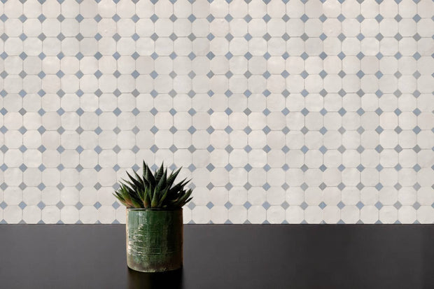 Handcrafted Light Gray & Gray Moroccan Zellige Tiles 