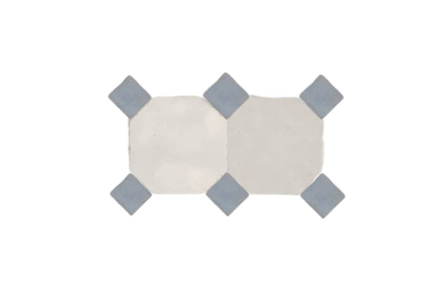 Handcrafted Light Gray & Gray Moroccan Zellige Tiles 