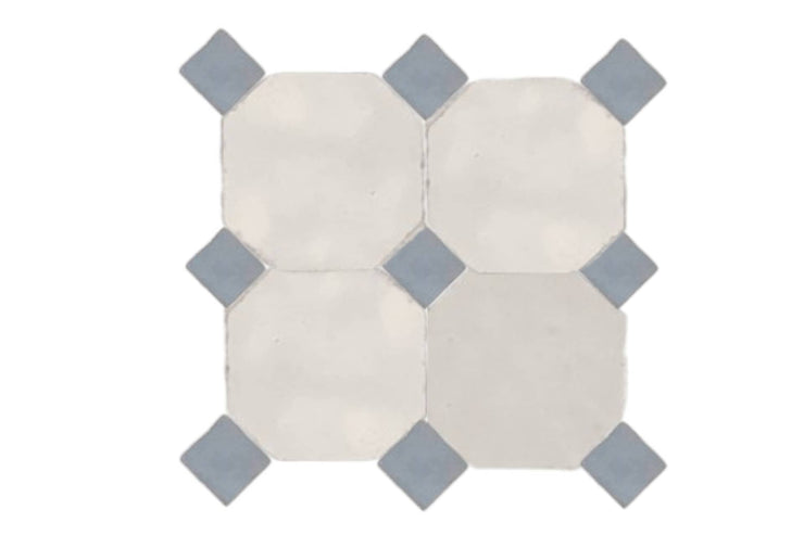 Handcrafted Light Gray & Gray Moroccan Zellige Tiles 