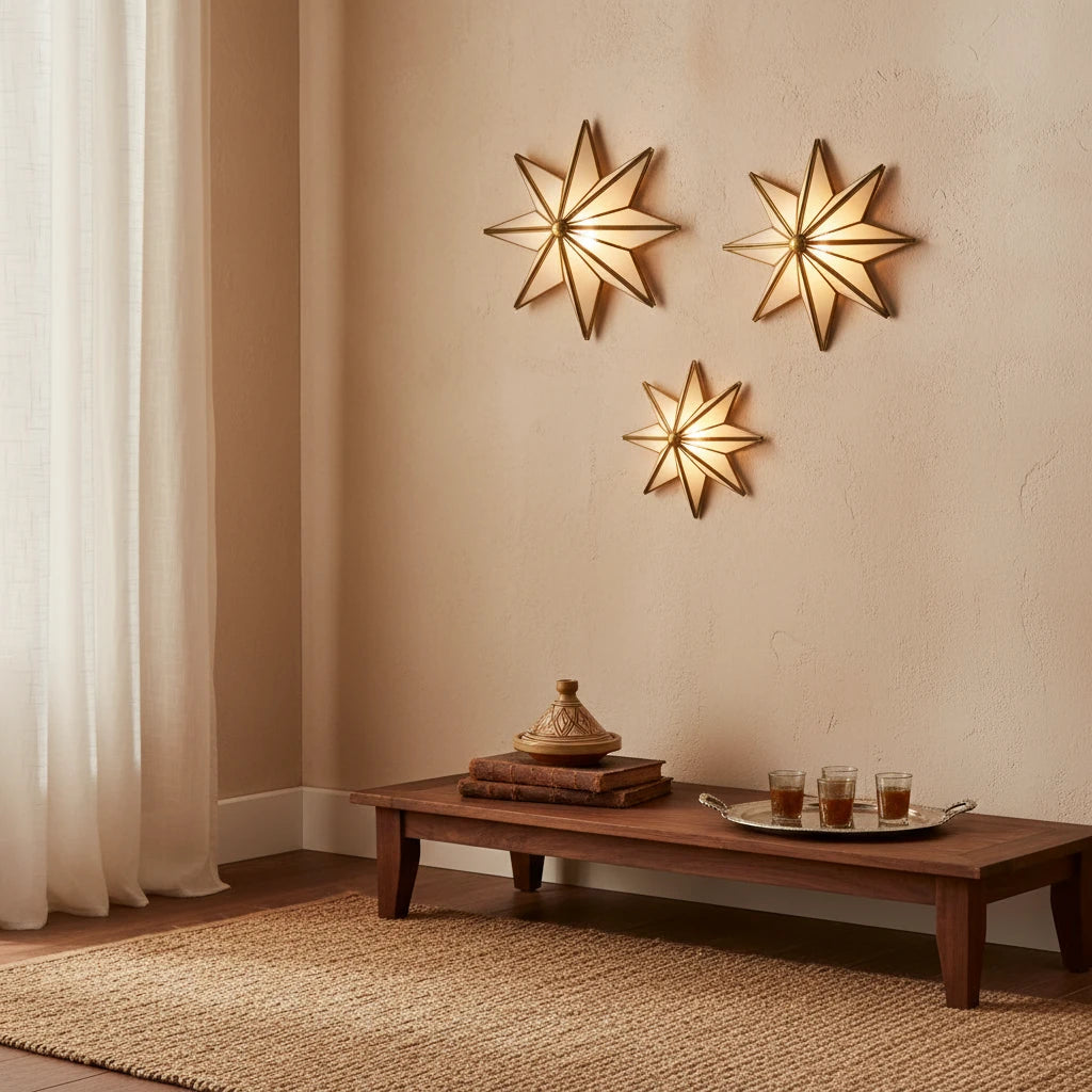 handmade brass glass wall lamp