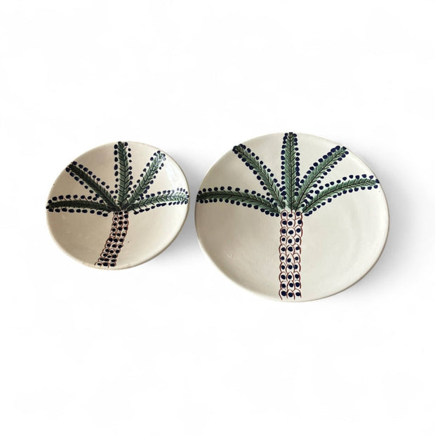 Handpainted Moroccan Plates with Palm Tree Design