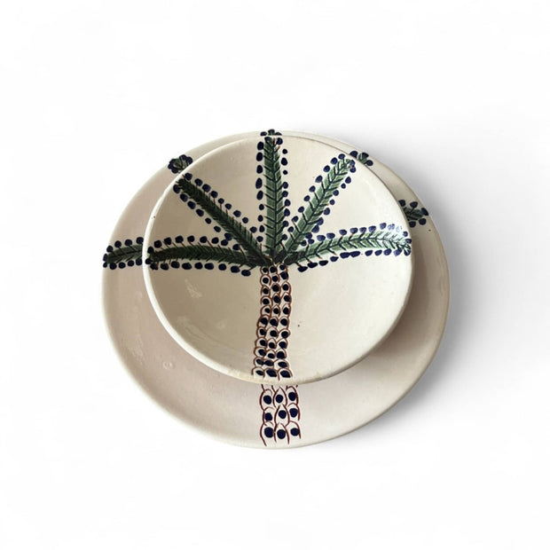 Handpainted Moroccan Plates with Palm Tree Design