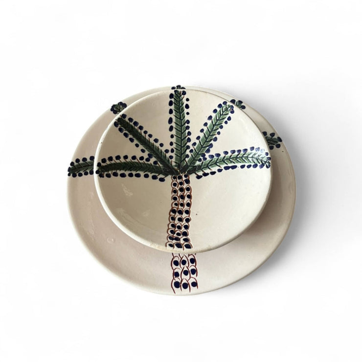 Handpainted Moroccan Plates with Palm Tree Design