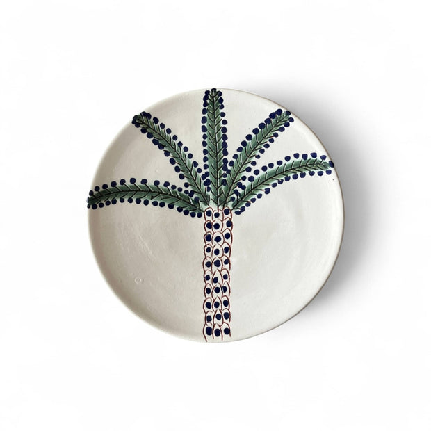 Handpainted Moroccan Plates with Palm Tree Design